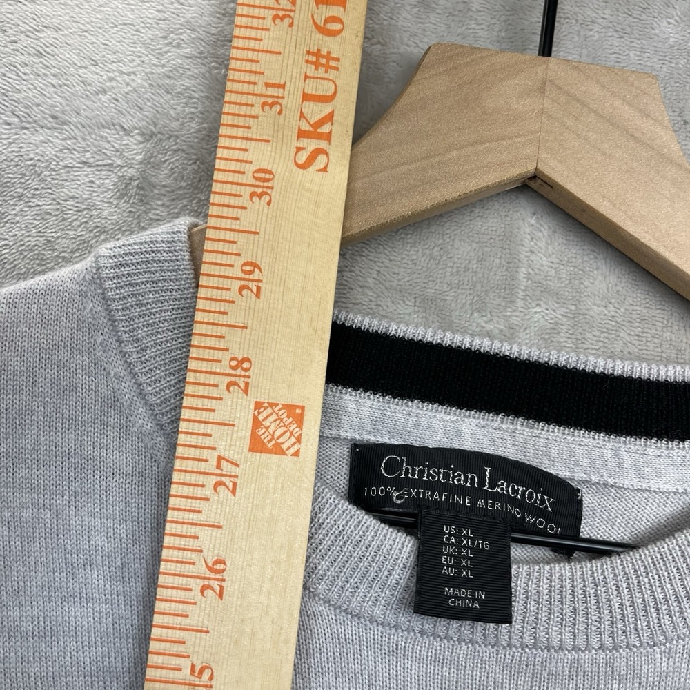Christian Lacroix Sweater XL Mens 100% Merino Wool Quiet Luxury Minimalist NEW - Picture 4 of 6